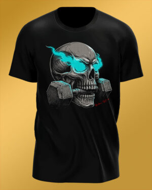 Polo Negro Regular Fit Calavera con Pesa CL