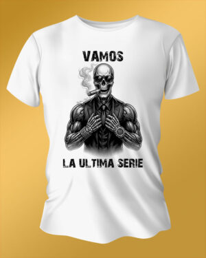 Polo Blanco Regular Fit Calavera Cigarro BN La Ultima Serie