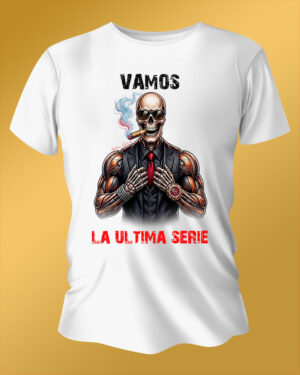 Polo Blanco Regular Fit Calavera Cigarro CL La Ultima Serie