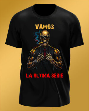 Polo Negro Regular Fit Calavera Cigarro CL La Ultima Serie
